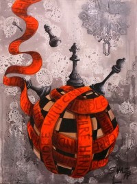 Shazia Salman, Paradigm III, 18 x 24 Inch, Acrylics on Canvas, Surrealistic Painting, AC-SAZ-027